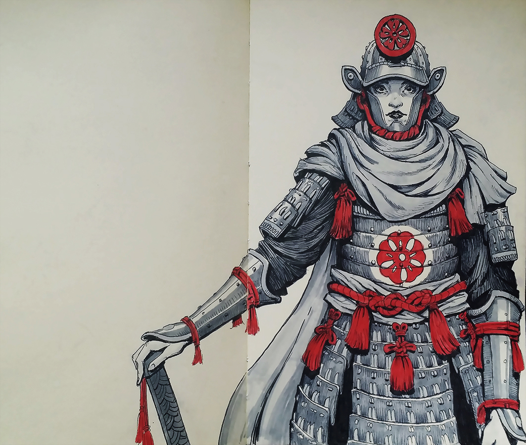 1063x900 Samurai Warrior - Samurai Warrior Drawing