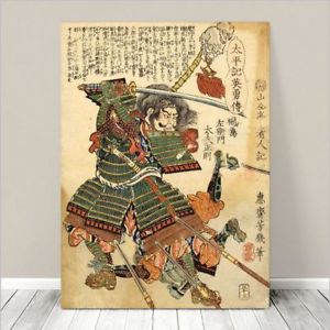 300x300 Traditional Japanese Samurai Warrior Art Canvas Print - Samurai Warrior Drawing