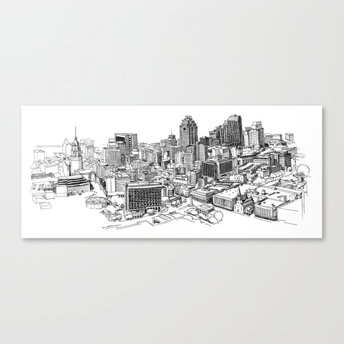 700x700 san antonio skyline canvas print - San Antonio Skyline Drawing