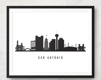 340x270 san antonio skyline etsy - San Antonio Skyline Drawing