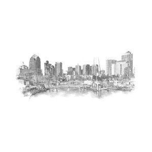 300x300 San Diego Skyline Drawing - San Diego Skyline Drawing