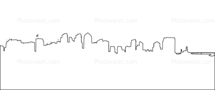 418x175 San Diego Skyline Outline, Line Drawing Images, Photography, Stock - San Diego Skyline Drawing