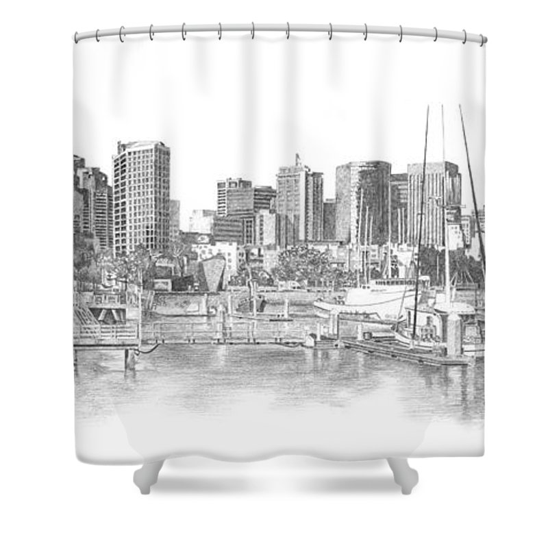 800x800 san diego skyline shower curtain for sale - San Diego Skyline Drawing