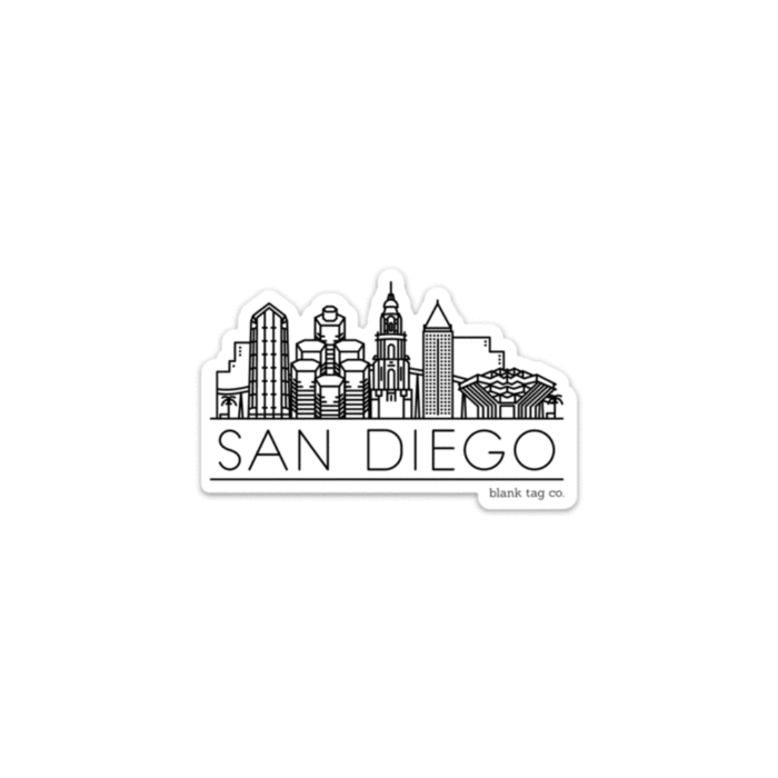 700x700 The San Diego Skyline Sticker Blank Tag Co - San Diego Skyline Drawing