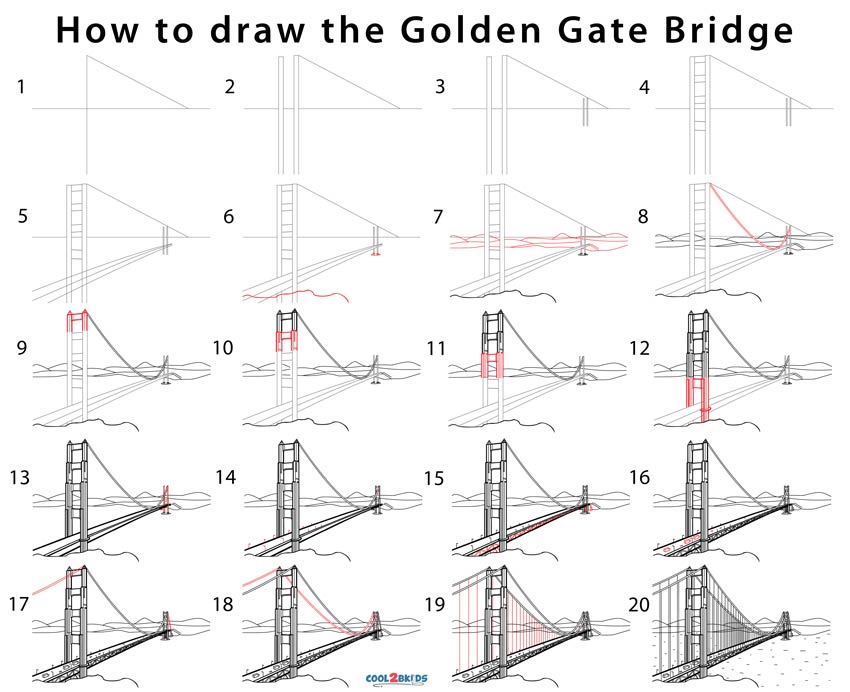 850x692 Golden Gate Bridge Drawing - San Francisco Bridge Drawing
