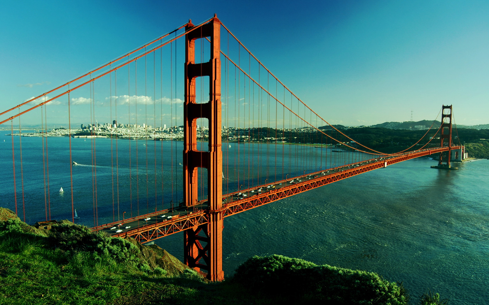 1680x1050 Golden Gate Bridge Drawing Hd Wallpaper, Background Images - San Francisco Bridge Drawing
