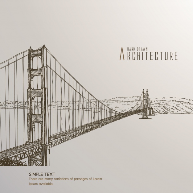 626x626 san francisco bridge hand drawn vector free download - San Francisco Bridge Drawing