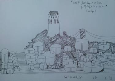 375x266 study for coit tower, san francisco ii drawing - San Francisco Drawing