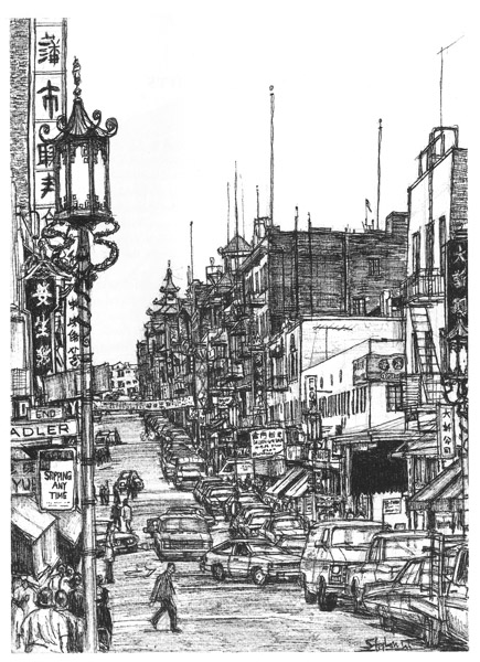 435x600 chinatown san francisco - San Francisco Drawing