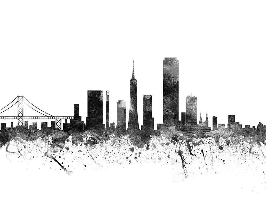 900x675 san francisco california cityscape digital art - San Francisco Skyline Drawing