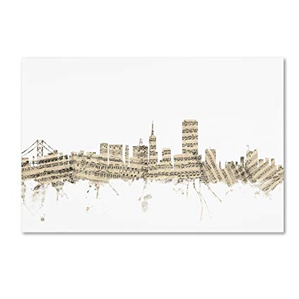 425x425 san francisco skyline sheet music - San Francisco Skyline Drawing