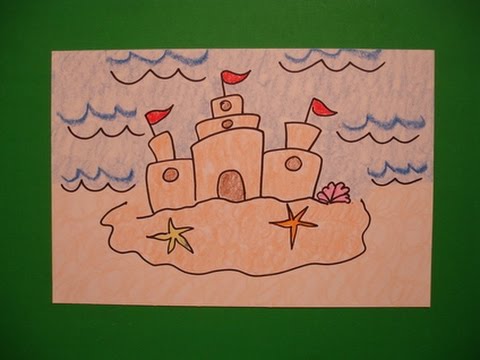 480x360 Let's Draw A Sand Castle! - Sand Castle Drawing