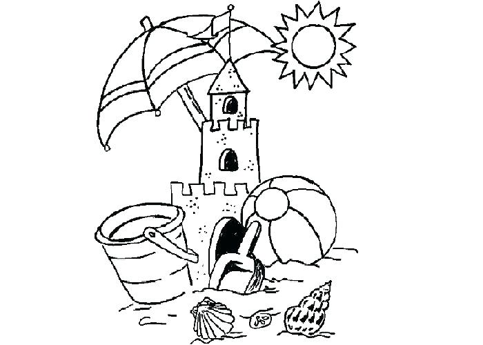 700x500 Coloring Pages For Kids Halloween Fall Sand Castle Drawing At Free - Sand Castle Drawing