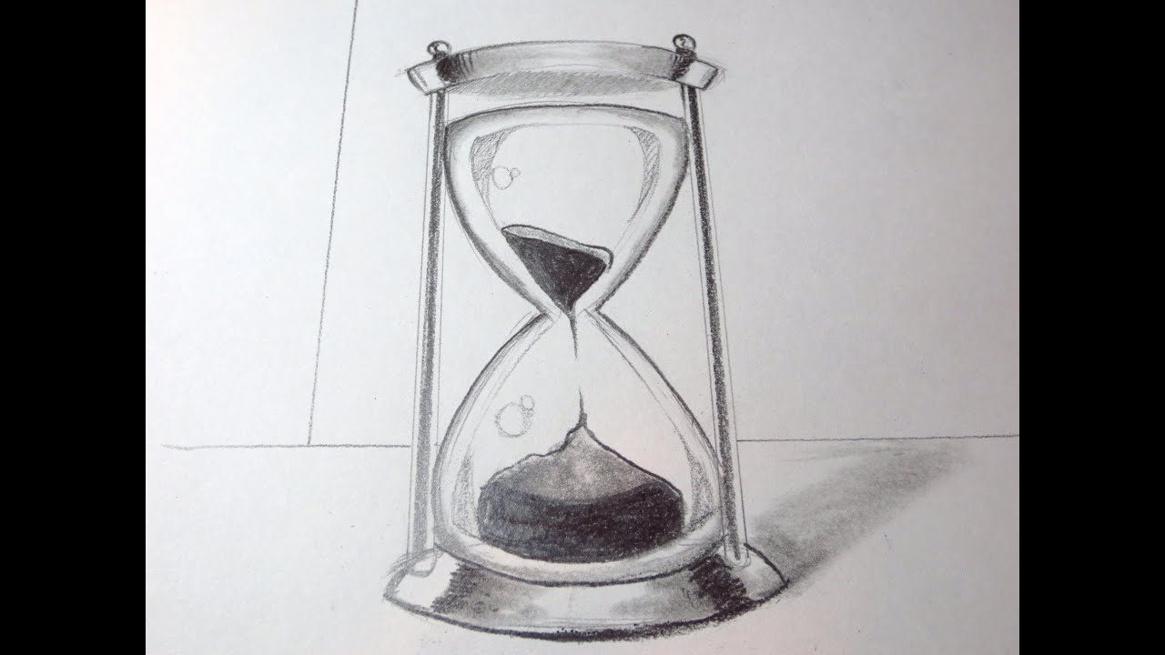 1280x720 how to draw an hour glass - Sand Clock Drawing