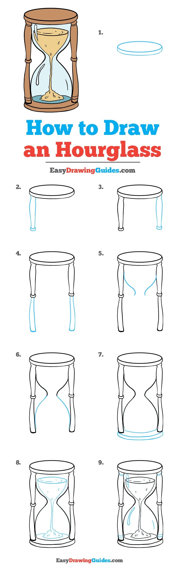 736x2269 How To Draw An Hourglass Really Easy Drawing Tutorial - Sand Clock Drawing