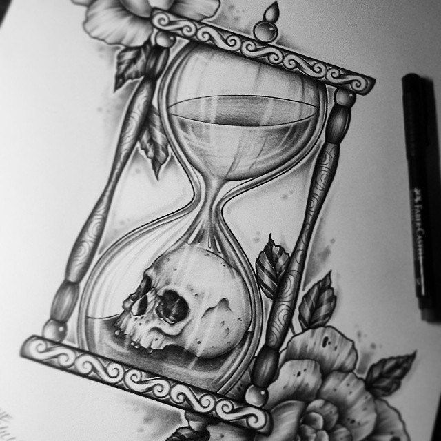 640x640 sand clock tattoo designs - Sand Clock Drawing