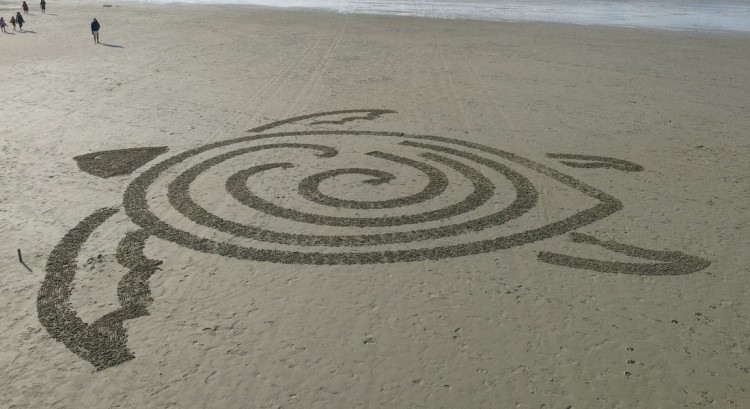 750x409 robot can make large sand drawings technical talents - Sand Drawing
