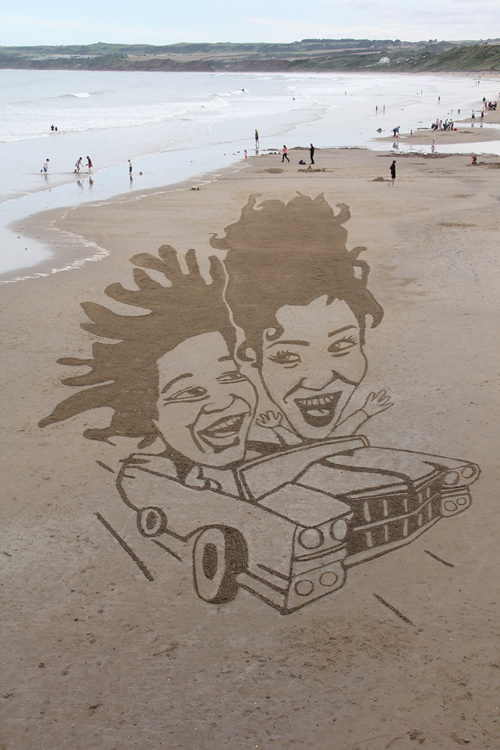 500x750 sand drawing for cbbc's new art show totally rubbish - Sand Drawing