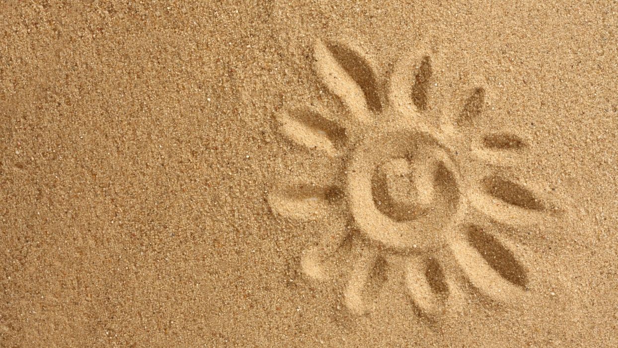 1244x700 summer sun sand beaches mood nature drawing wallpaper - Sand Drawing
