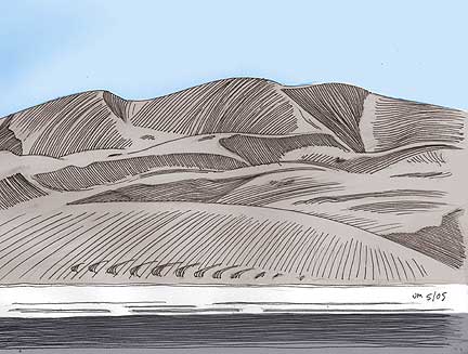 432x327  - Sand Dunes Drawing