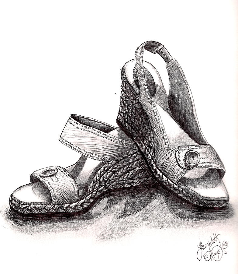 783x900 sandals drawing - Sandals Drawing