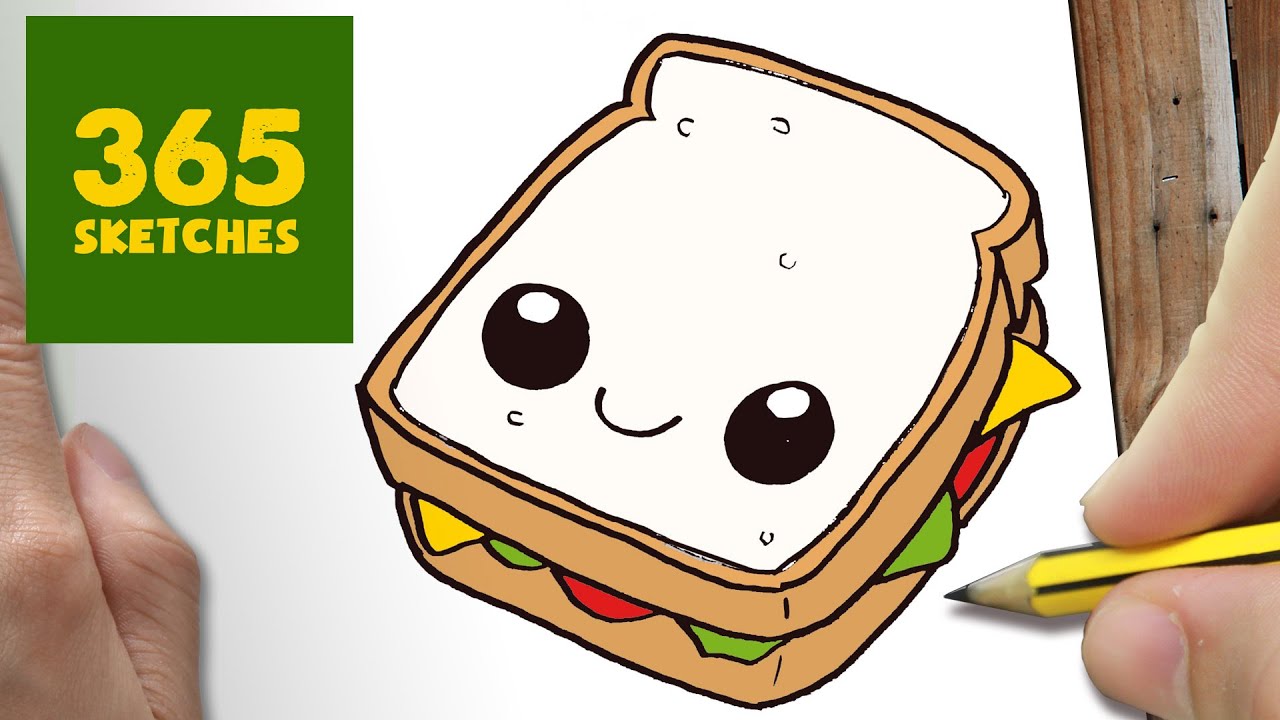 1280x720 how to draw a sandwich cute, easy step - Sandwich Drawing