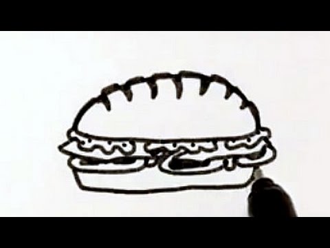 480x360 how to draw a cartoon sandwich - Sandwich Drawing