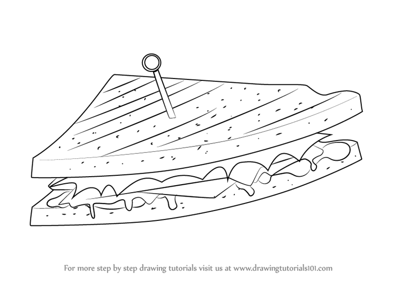 800x566 learn how to draw a sandwich - Sandwich Drawing