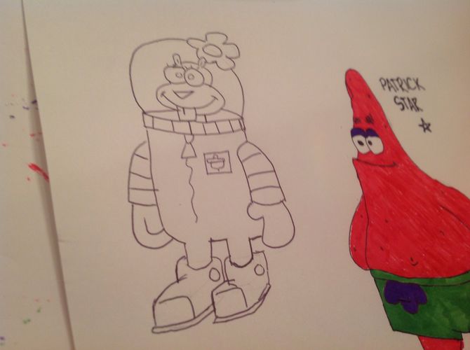 670x500 how to draw sandy cheeks from spongebob squarepants steps - Sandy Cheeks Drawing