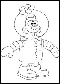 200x279 how to draw sandy cheeks the squirrel from spongebob squarepants - Sandy Cheeks Drawing