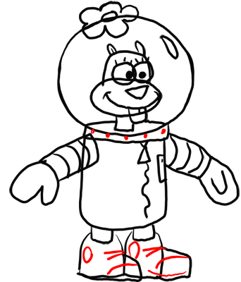 342x400 step - Sandy Cheeks Drawing