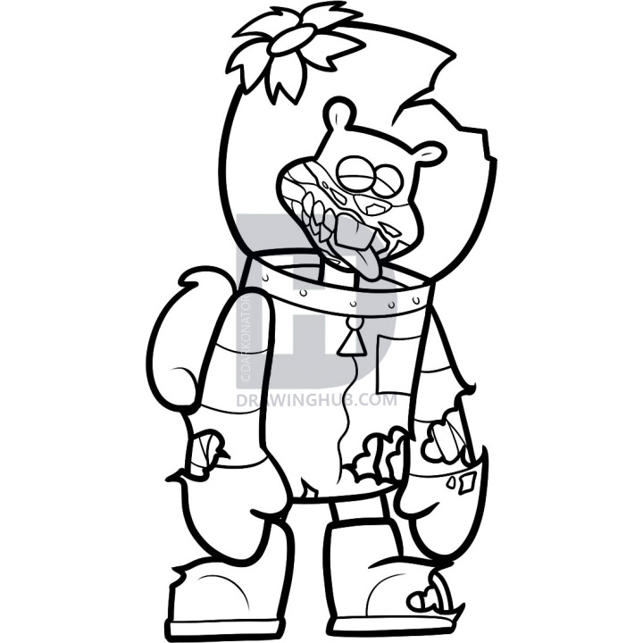 720x720 How To Draw Zombie Sandy, Zombie Sandy, Step - Sandy Drawing