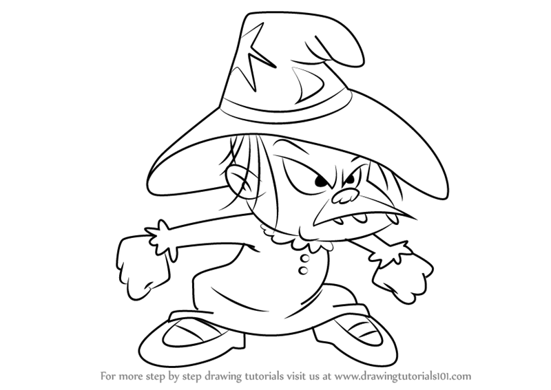 800x567 learn how to draw witch sandy from tiny toon adventures - Sandy Drawing