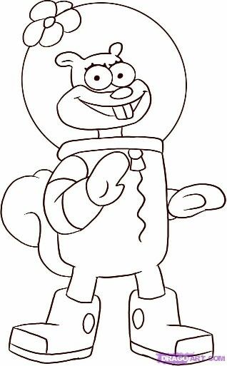 318x513 Cool Drawings Spongebob - Sandy Drawing
