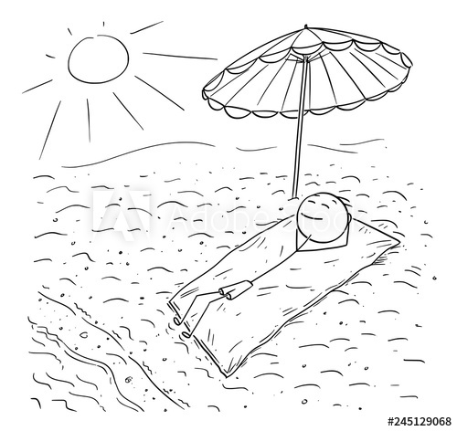 500x472 cartoon stick drawing conceptual illustration of man lying - Sandy Drawing