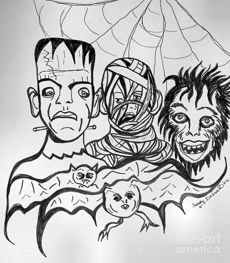 789x900 Classic Monsters Drawing - Sandy Drawing