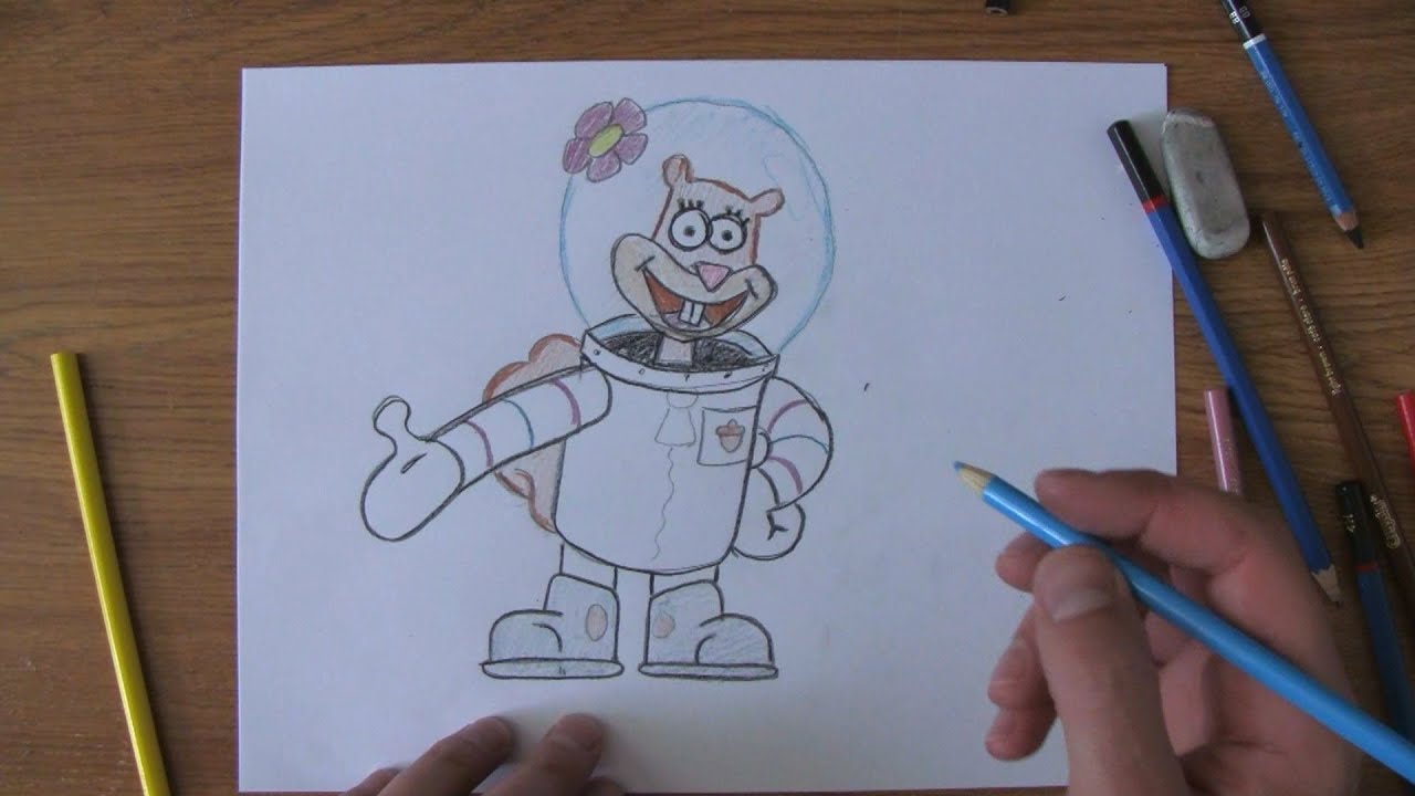 1280x720 how to draw sandy cheecks from sponge bob - Sandy Drawing
