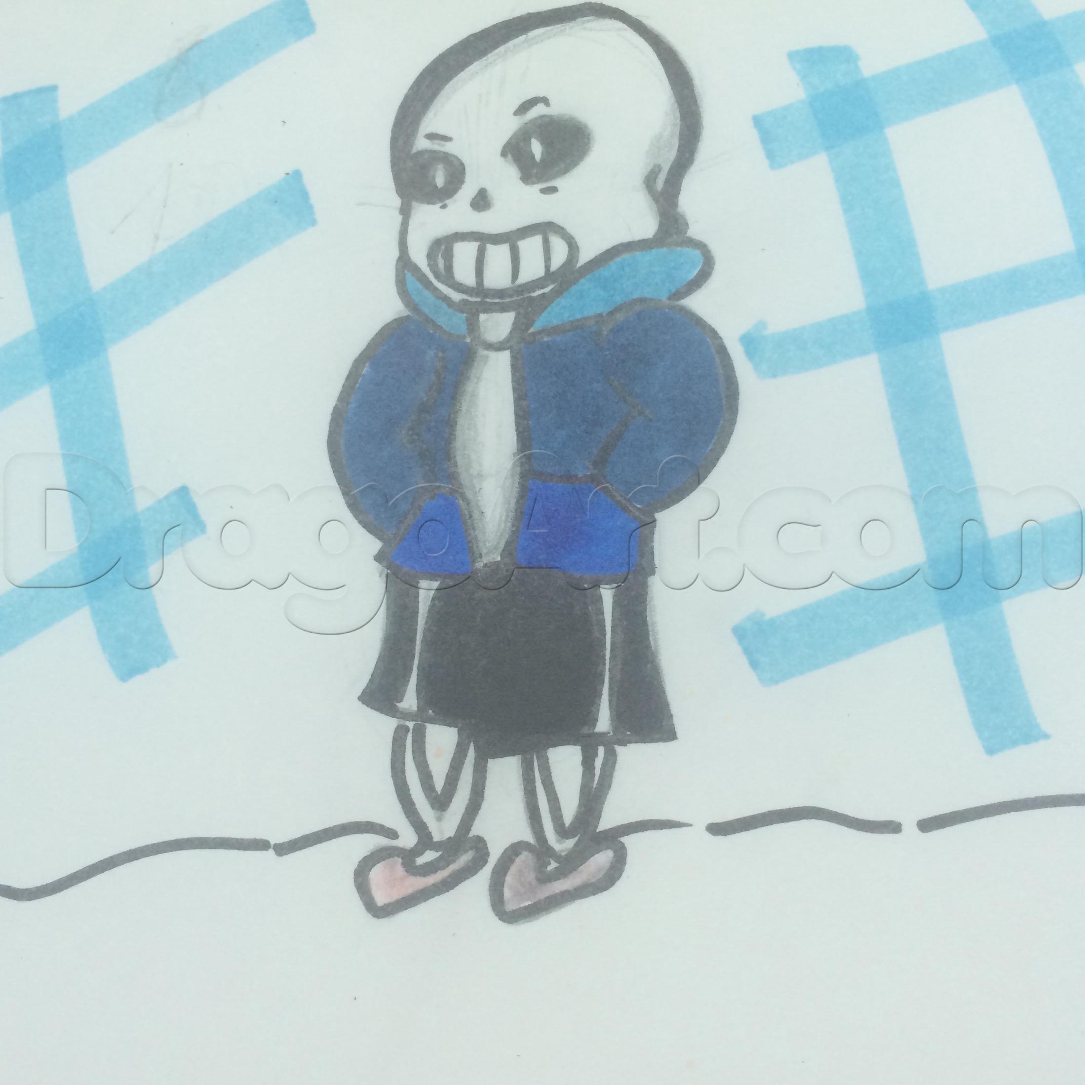 2198x2198 How To Draw Sans The Skeleton, Step - Sans The Skeleton Drawing