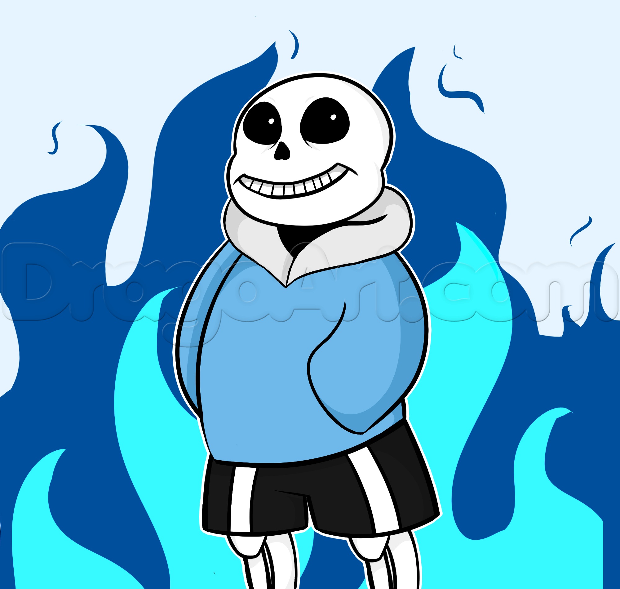 2000x1899 how to draw sans the skeleton from undertale, step - Sans The Skeleton Drawing