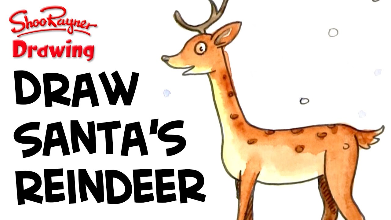 1280x720 How To Draw Santa's Reindeer - Santa And Reindeer Drawing