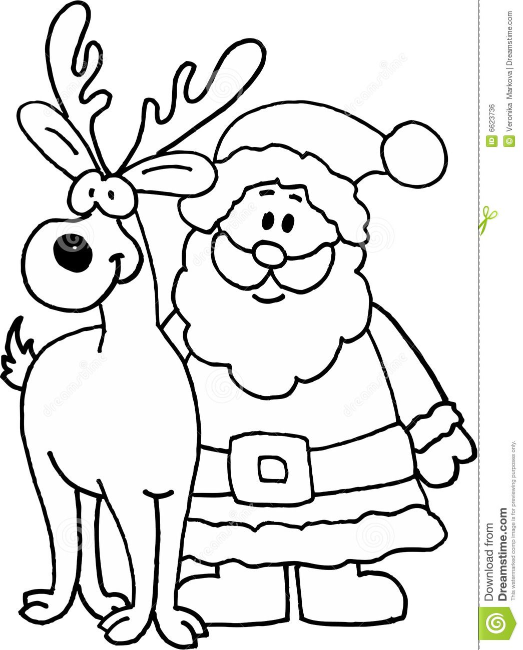 1045x1300 Santa Claus And Reindeer Drawings Images Pictures - Santa And Reindeer Drawing