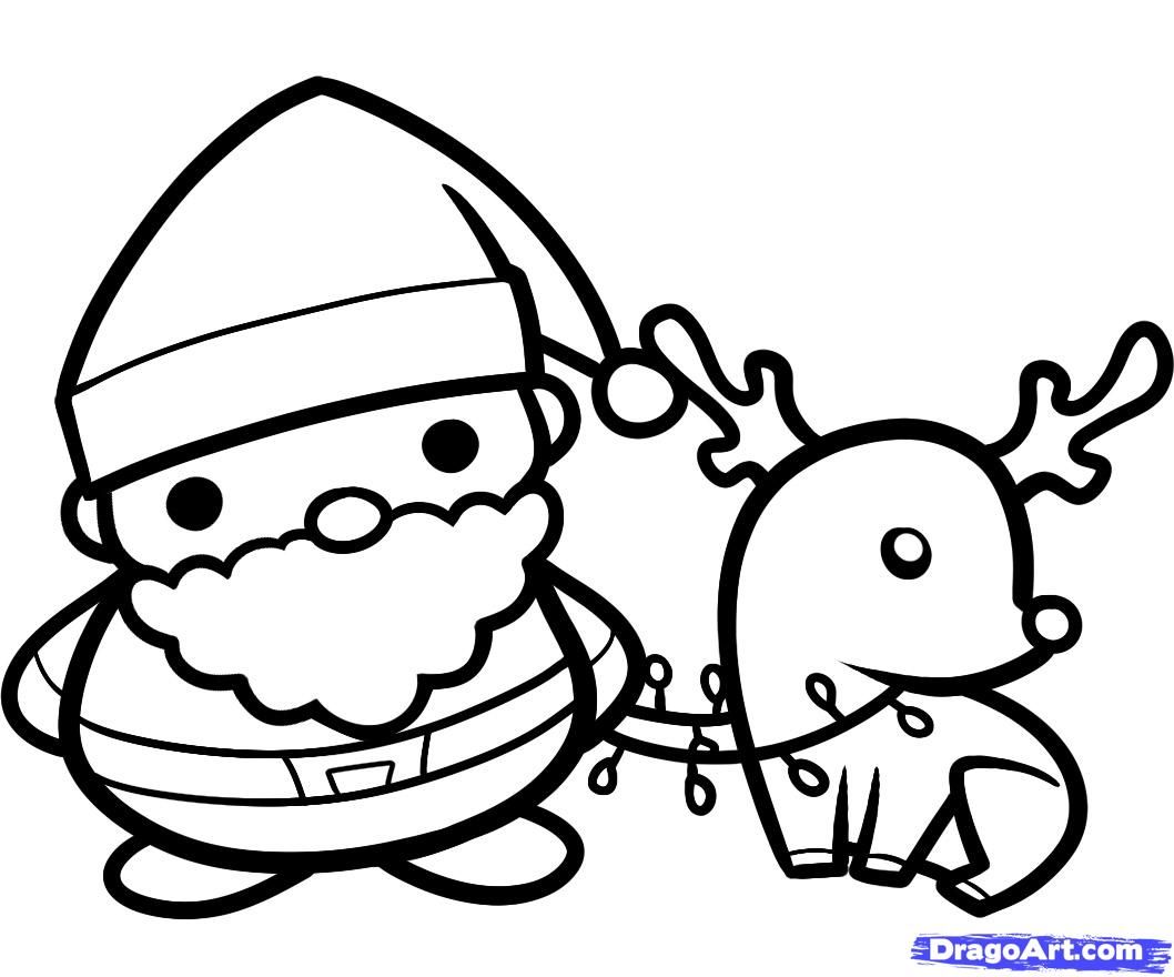 1058x880 how to draw santa and rudolph holidays christmas - Santa And Reindeer Drawing