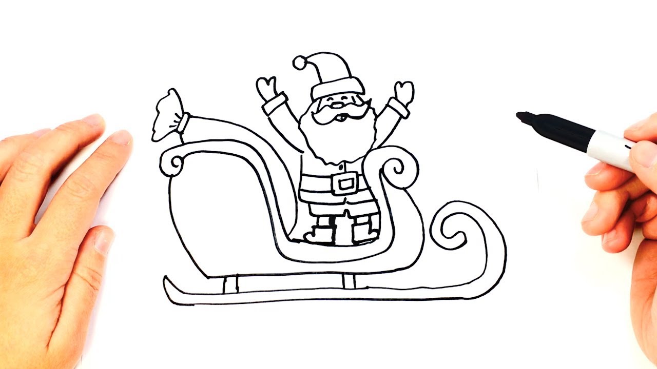 1280x720 how to draw a santa claus sleigh for kids - Santa And Sleigh Drawing