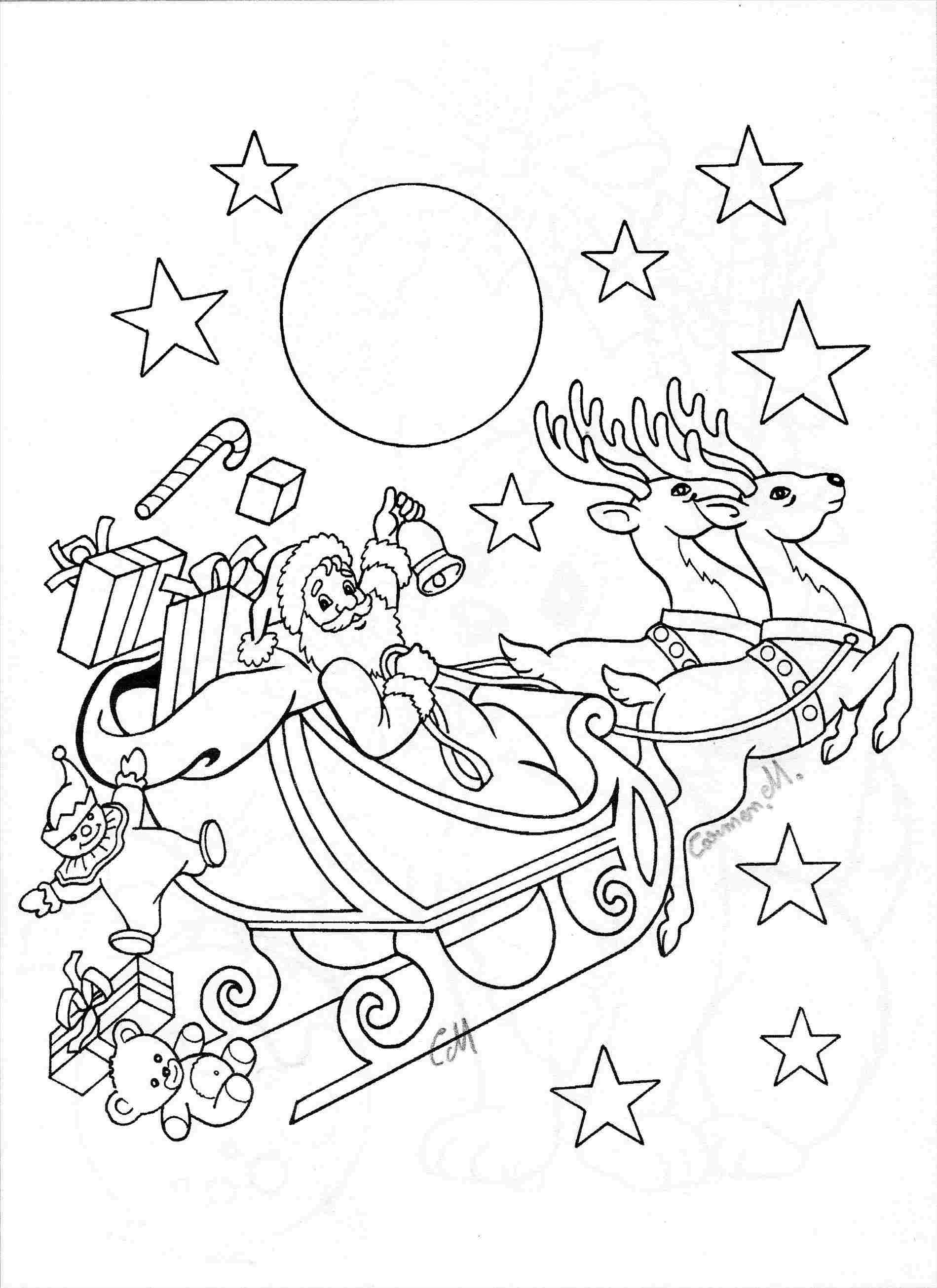 1899x2610 santa sleigh drawing - Santa And Sleigh Drawing