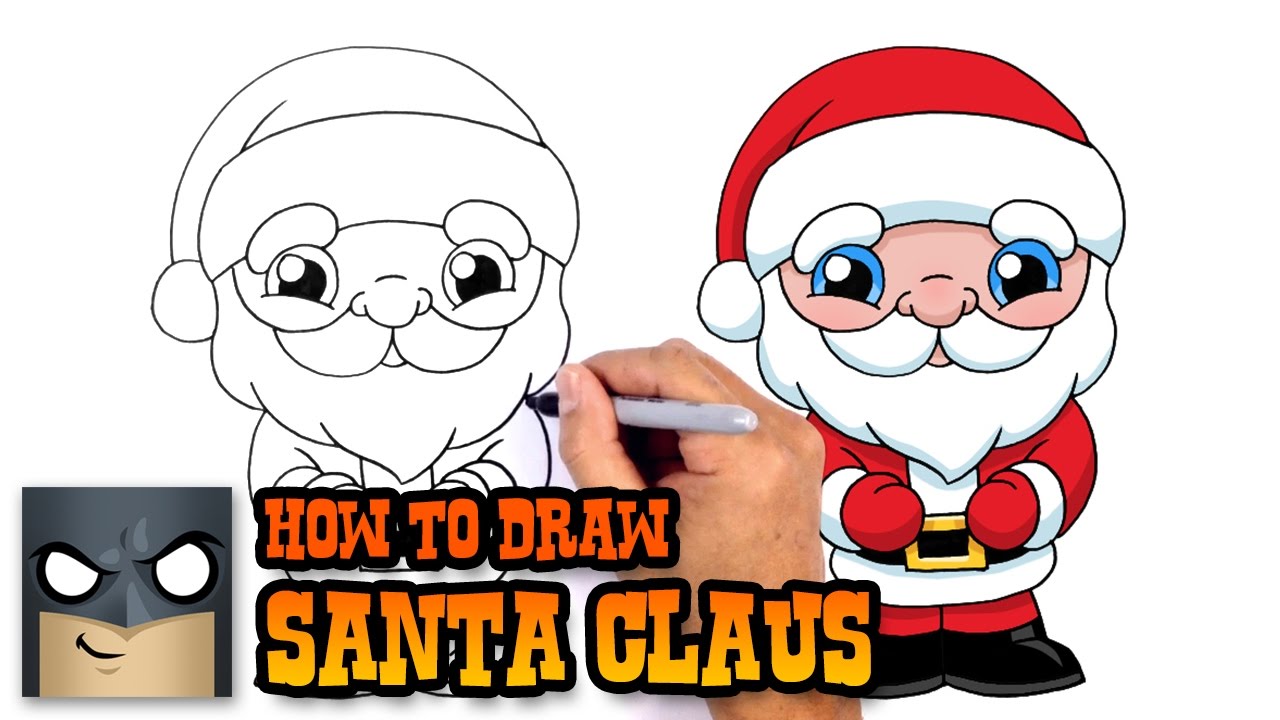 1280x720 How To Draw Santa Claus Christmas Drawing Lesson - Santa Cartoon Drawing