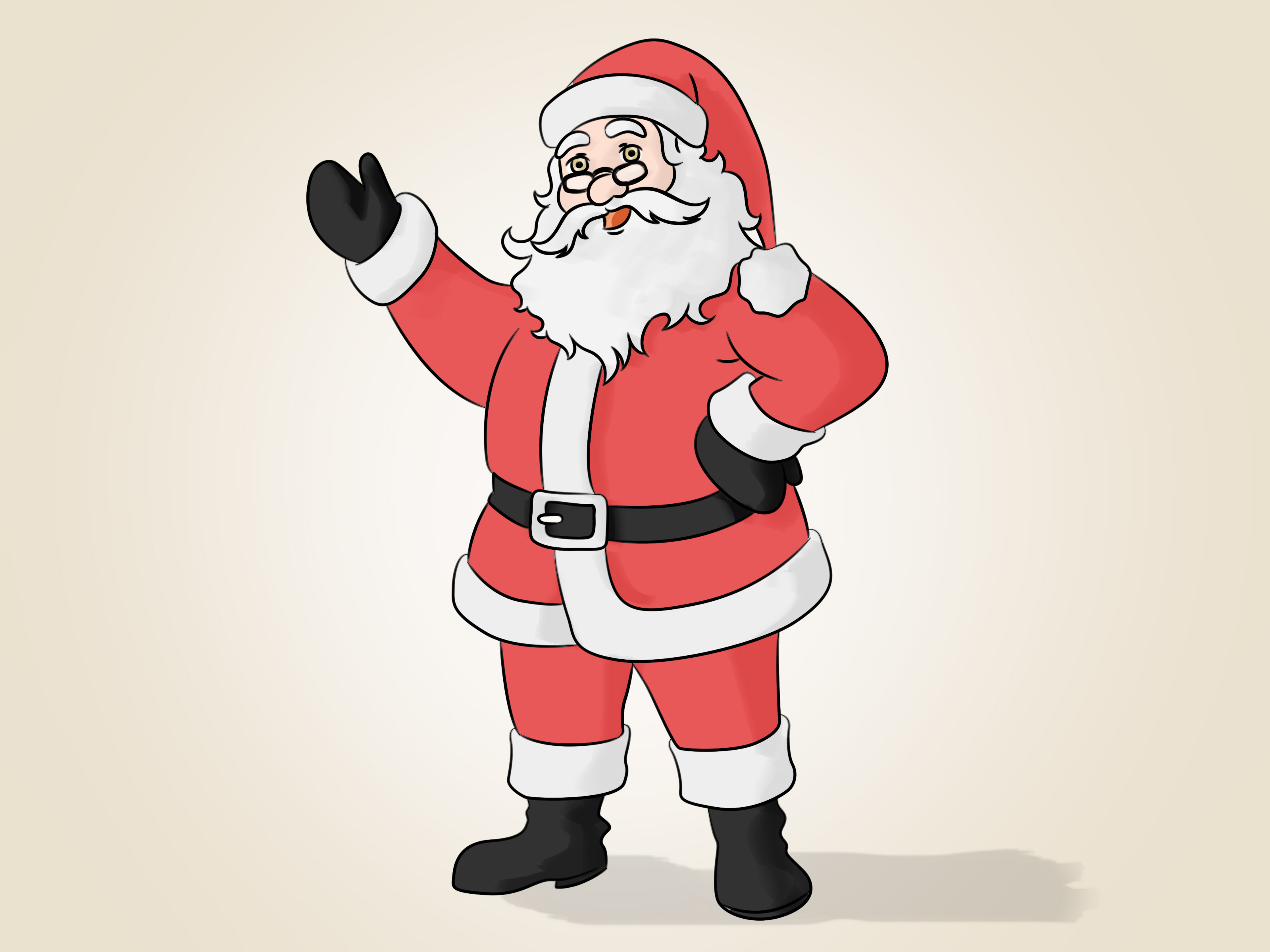 3200x2400 How To Draw Santa Claus Steps - Santa Cartoon Drawing