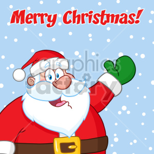 300x300 happy santa claus cartoon mascot character waving hand drawing - Santa Claus Cartoon Drawing