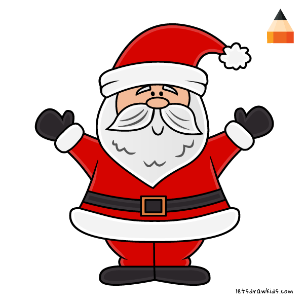 600x600 How To Draw Santa Claus - Santa Claus Drawing