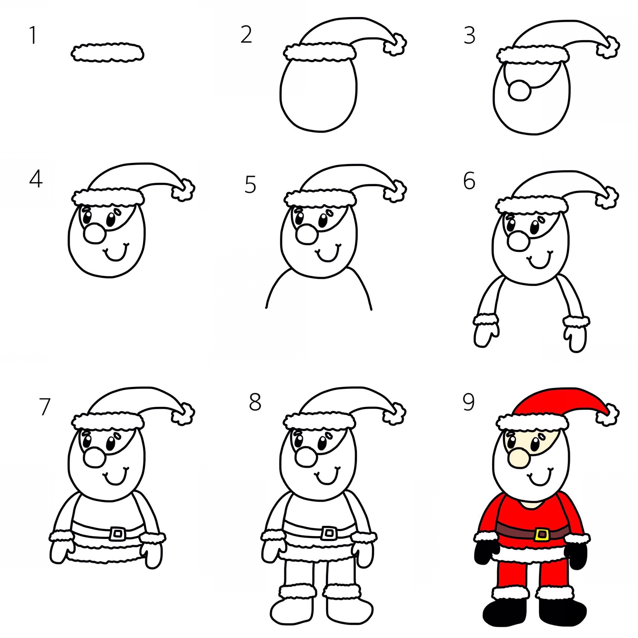 Santa Claus Drawing Easy at Explore collection of