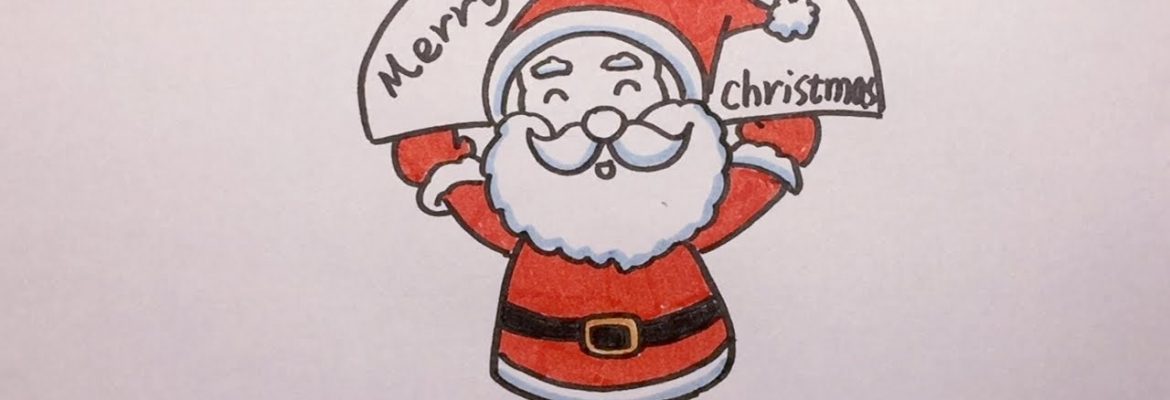 1170x400 How To Draw Santa Claus Christmas Drawing Tutorial Emma - Santa Claus Drawing Easy